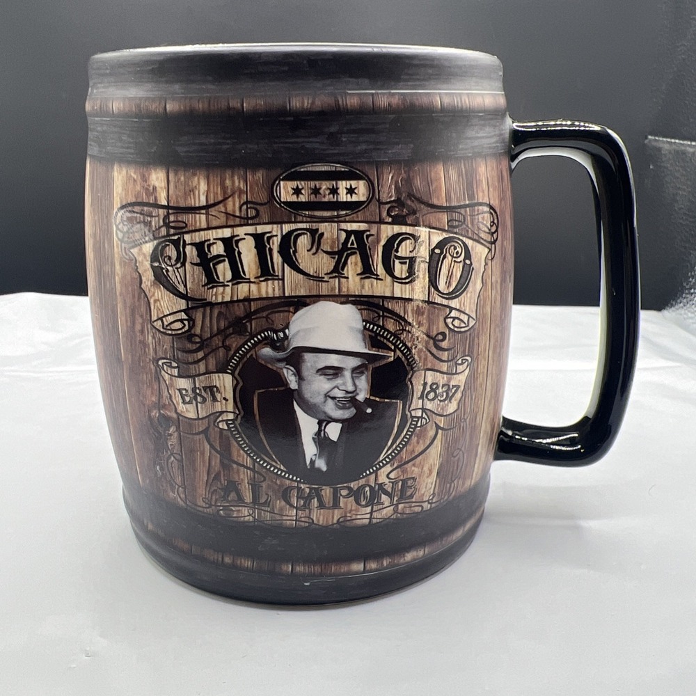 Chicago Al Capone Barrel Mug Large Ceramic Hand Wash Only Souvenir Coffee Cup
